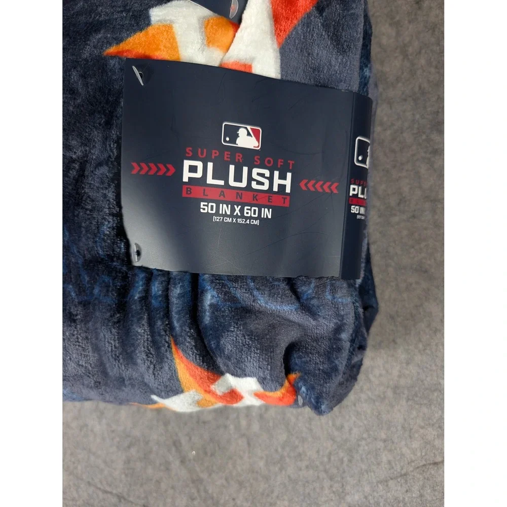 Houston Astros MLB Pegasus Sports Super Soft Plush Throw Blanket Navy Blue Logo